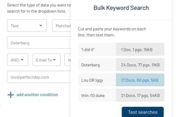 Logikcull Advanced Search Builder