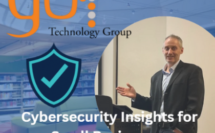 John Marta presents cybersecurity insights for small businesses at Arlington Heights Library, hosted by GO Technology Group’s managed IT services.